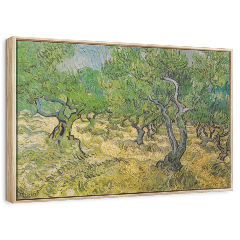 Olive Grove, 31 po x 21 po, Cadre flottant en bois naturel
