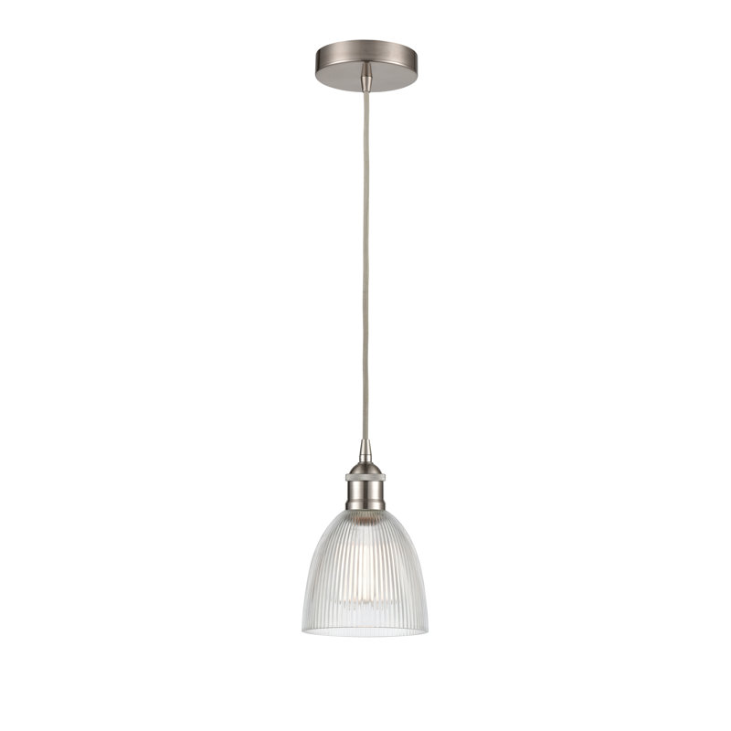 Philomene 1 - Light Single Pendant, Clear, Brushed Satin Nickel