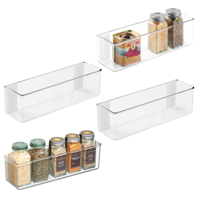 Ensemble de 4 bacs de rangement adhésifs pour la cuisine iDesign - Transparent