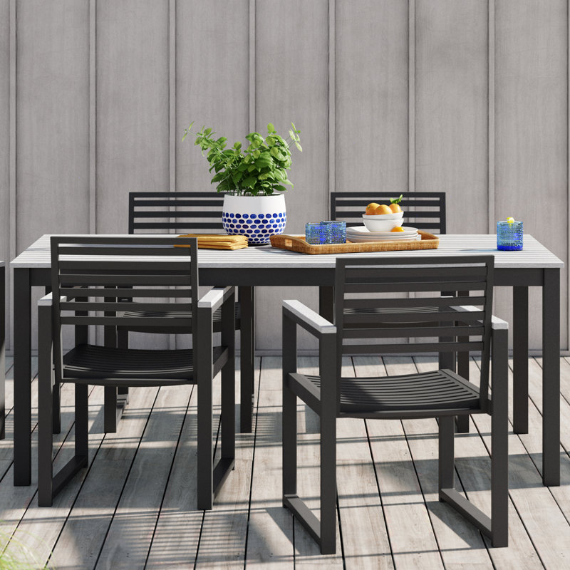 Townsend Outdoor Rectangular Patio Dining Table, 41" W x 72" L x 29" H, Off-White