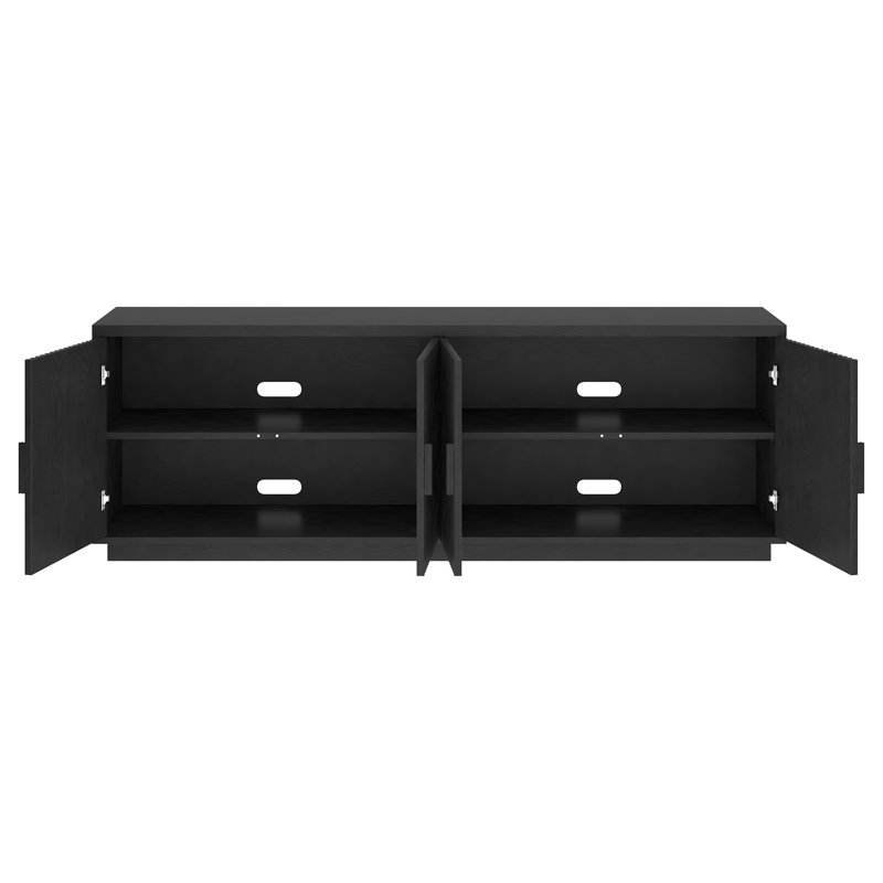 Mero Rectangular TV Stand for TV's up to 75", Black Grain