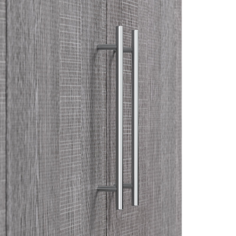 Murphy Cabinet Bed With Mattress, Queen, Gray
