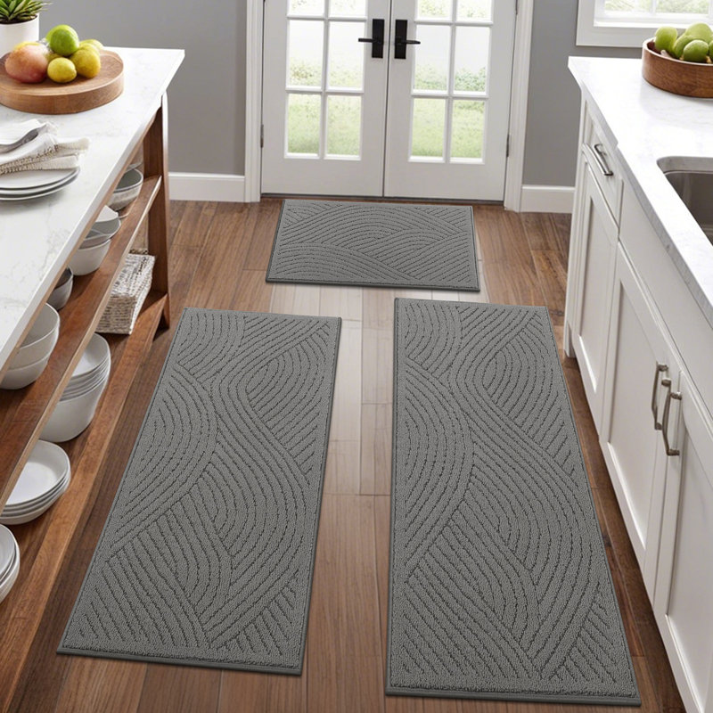Machine Washable Non-Slip Kitchen Mat, Gray