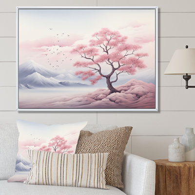 Minimalisme, arbre rose solitude I