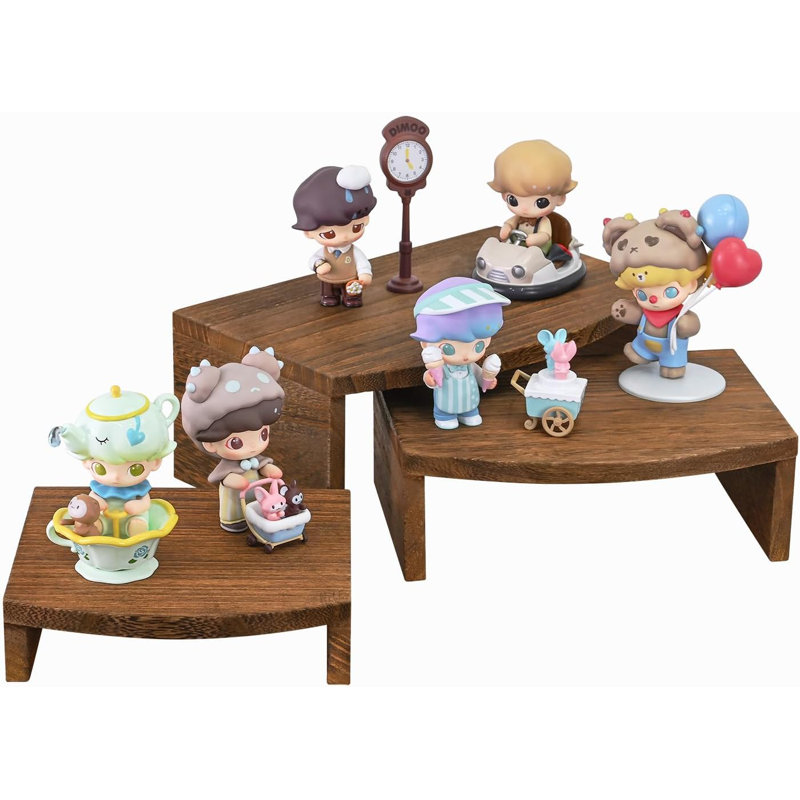 Présentoir à bijoux en bois 3 pièces, Brun