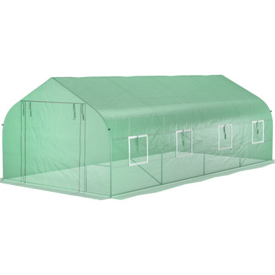 Walk-In Plant Greenhouse: 20' X 10' 7', Heavy-Duty Steel, Mesh Protected, Enhance Care Tunnel Ideal For Gardening Enthusiasts