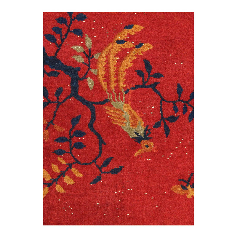 Maguy Hand Woven Cotton Floral Area Rug