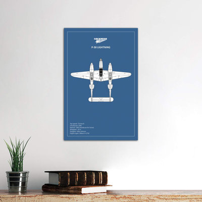 Bp Lockheed P38 Lightning 1 Piece Wrapped Canvas Wall Art