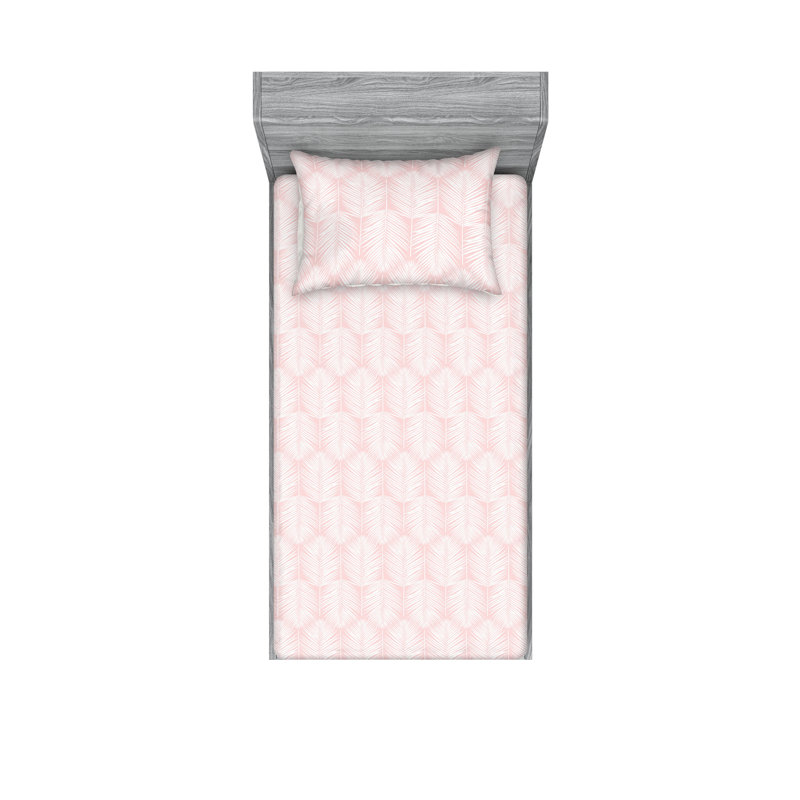 Microfiber Floral Sheet Set, Twin Sheet Set + 1 Pillowcase, Rose
