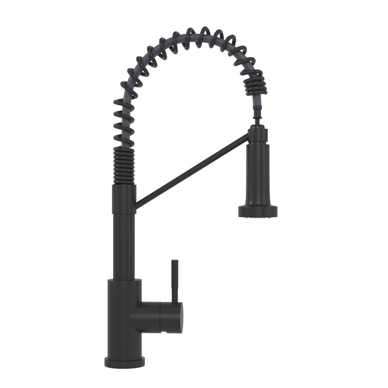 Modern 19" Matte Black Kitchen Faucet With Single Handle - Stainless Steel 304 For Long-Lasting Durability Handle, A Stylish Home Bathroom Interior