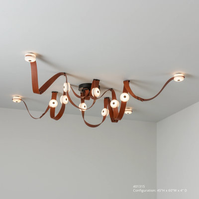 Grand luminaire suspendu SNAPS - Cuir
