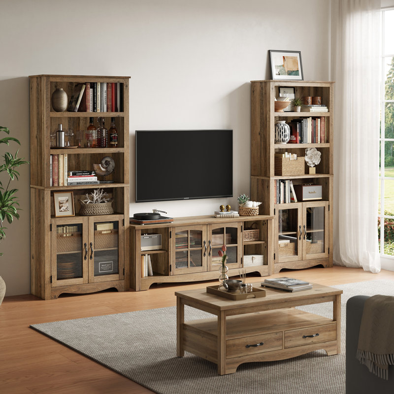 Meuble audio-vidéo Farmhouse, H 72 po x L 121 po x l 15 po, Bois brun