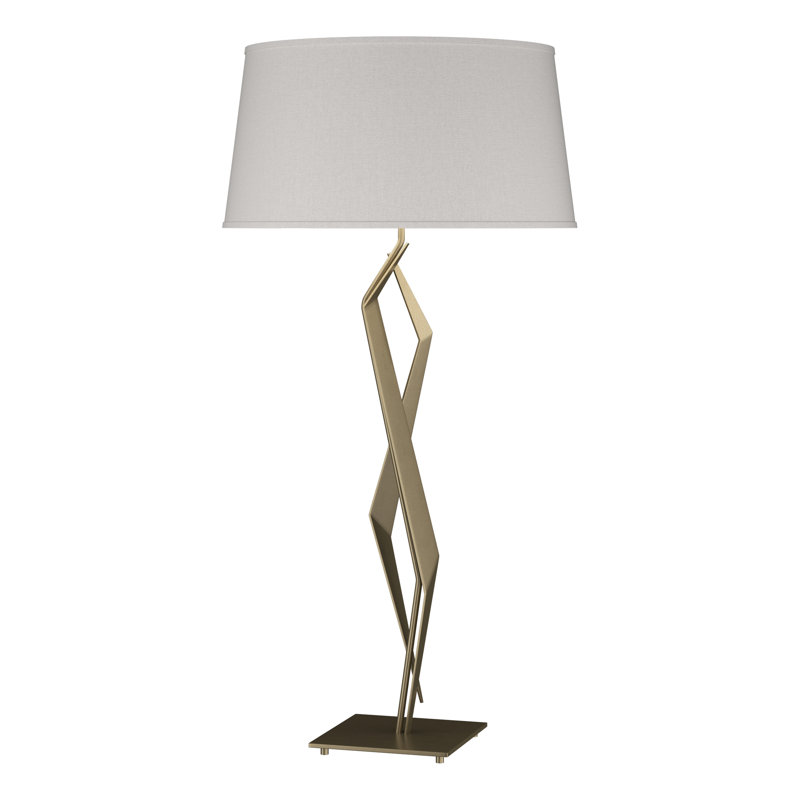 Lampe de table standard 33,7 po Facet, Lin, Or doux