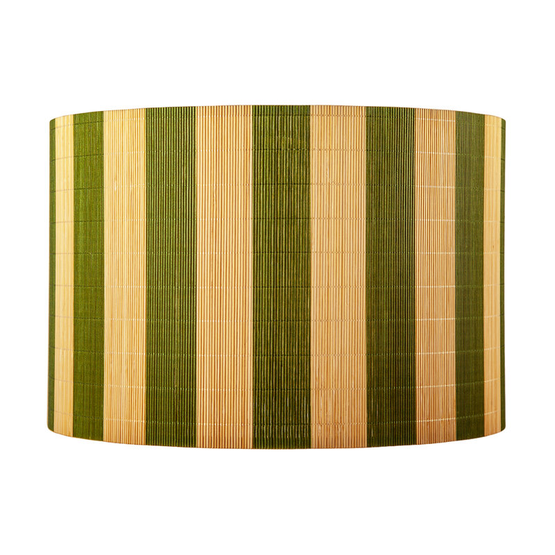 18cm H Bamboo Drum Lamp Shade ( Slip-On ), Green