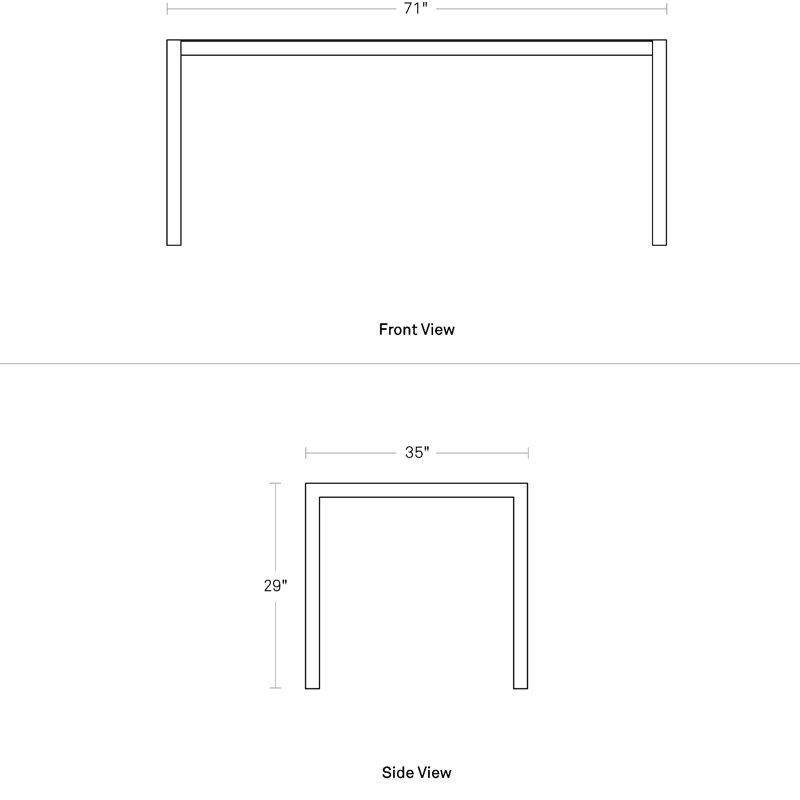 Skiff Outdoor Dining Table, Carbon, 35" D x 71" L