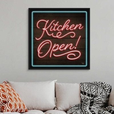 «Neon Kitchen Open Mollie», reproduction d'art sur toile tendue