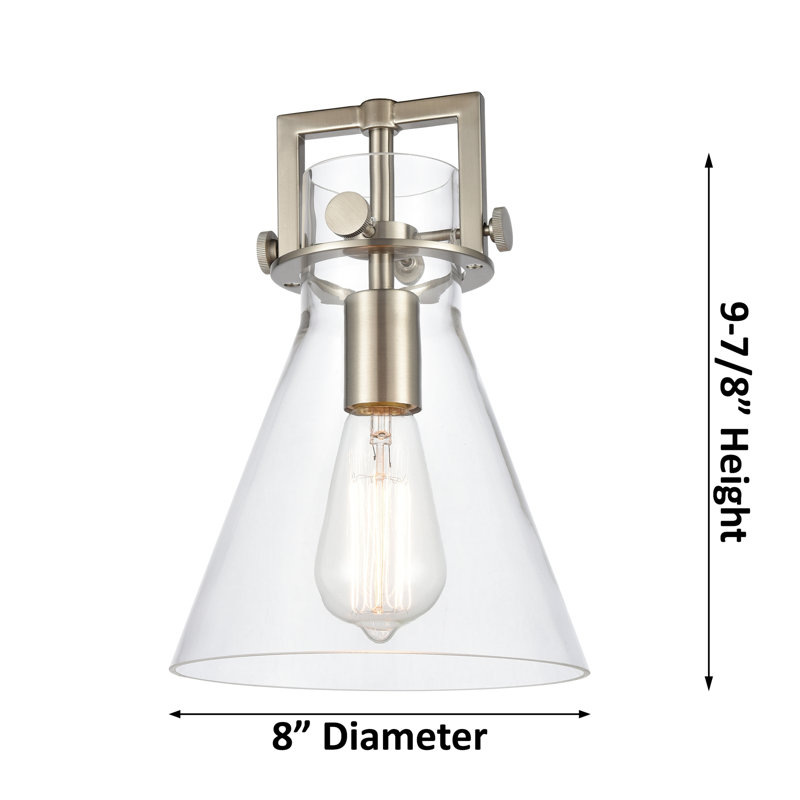 Skokie Glass Semi Flush Mount, Matte White, Polished Nickel