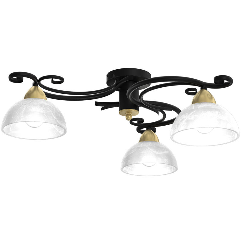 Catarina Glass Semi Flush Mount, Black