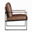 Fauteuil d'appoint moderne avec siège rembourré en similicuir brun Structure en métal noir Style 1pièce Confort Durabilité Élégance-125576294