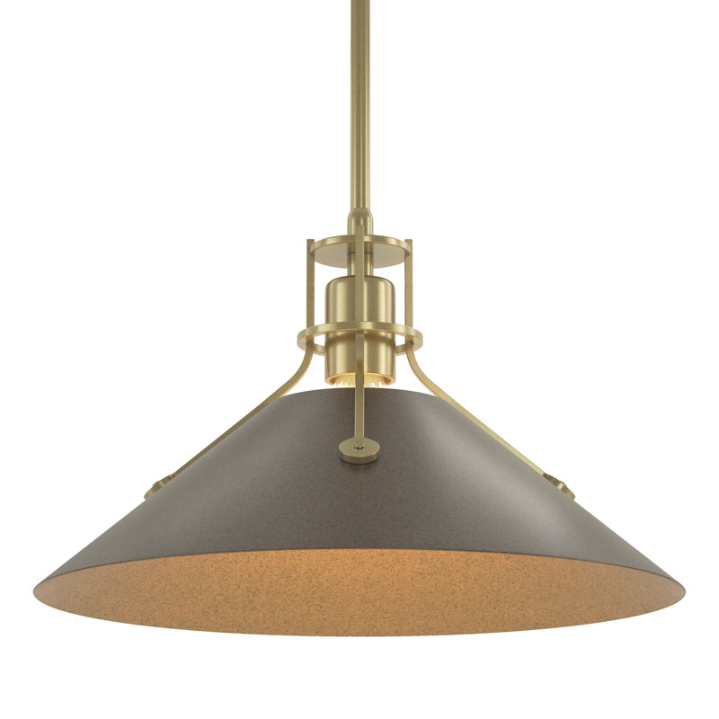 Henry 1 - Light Single Cone Pendant, Bronze, Modern Brass, 56.3'' H X 14.4'' W X 14.4'' D