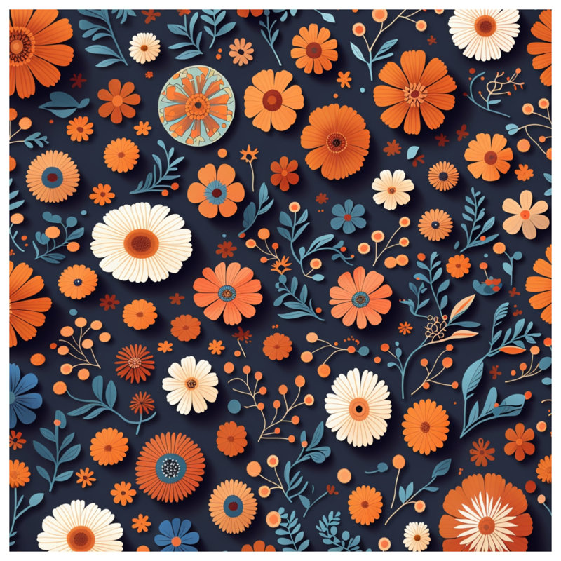 Tapis de bain floral, 24 po L x 17 po L