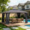 Gazebo de terrasse extérieur en acier de 13 pi de largeur x 11 pi de profondeur avec toit à double ventilation, moustiquaire complète et 4 étagères de rangement d'angle