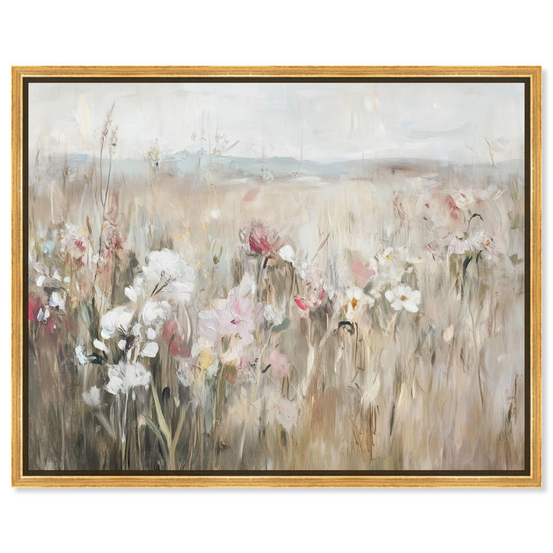 Toile à fleurs Art Remedy, Hazy Hues II, H 31 po x l 37 po, Cadre flottant doré
