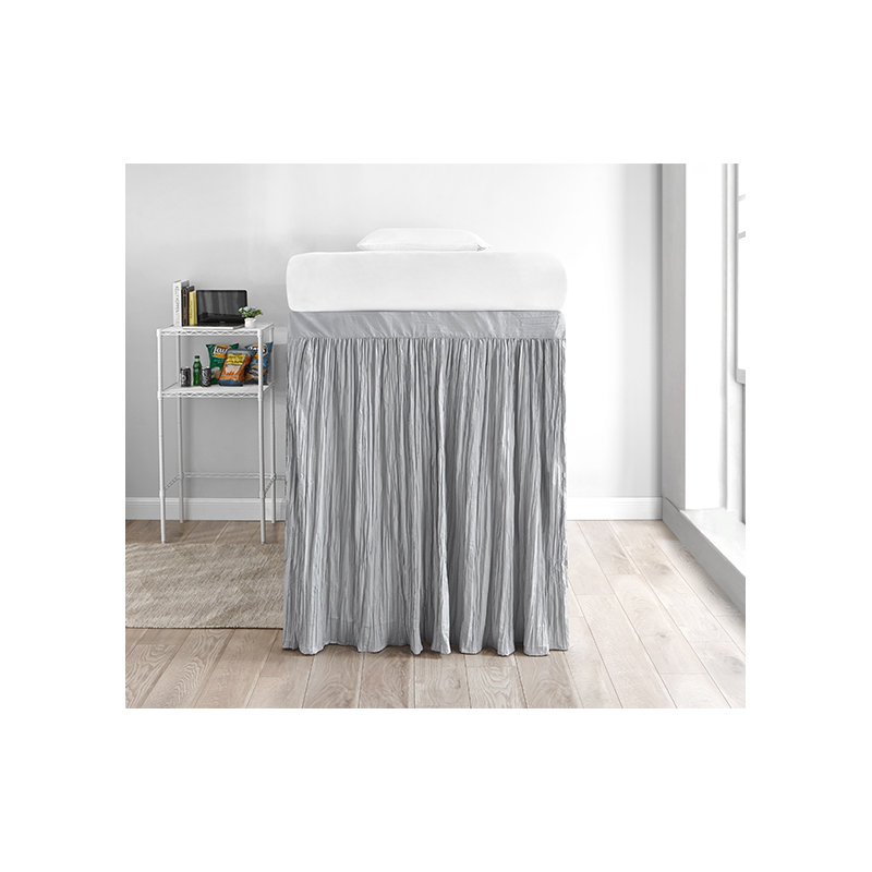 Jupe de lit 60 po Crinkle, Gris glacé
