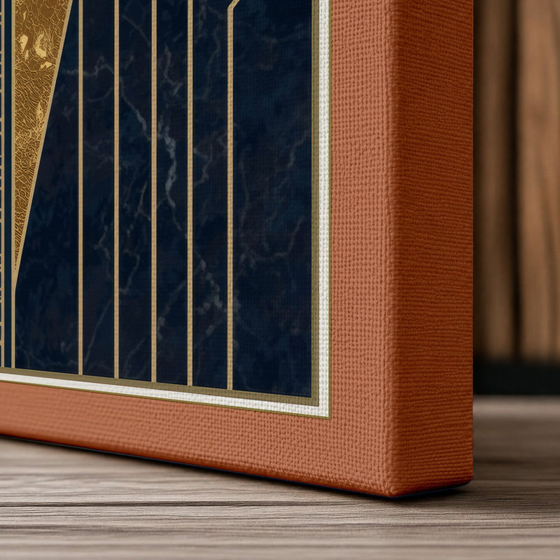 Sunburst Elegance Art Deco - Wrapped Canvas, 36x24 - 91.4 x 61.0 cm, Terracotta Border