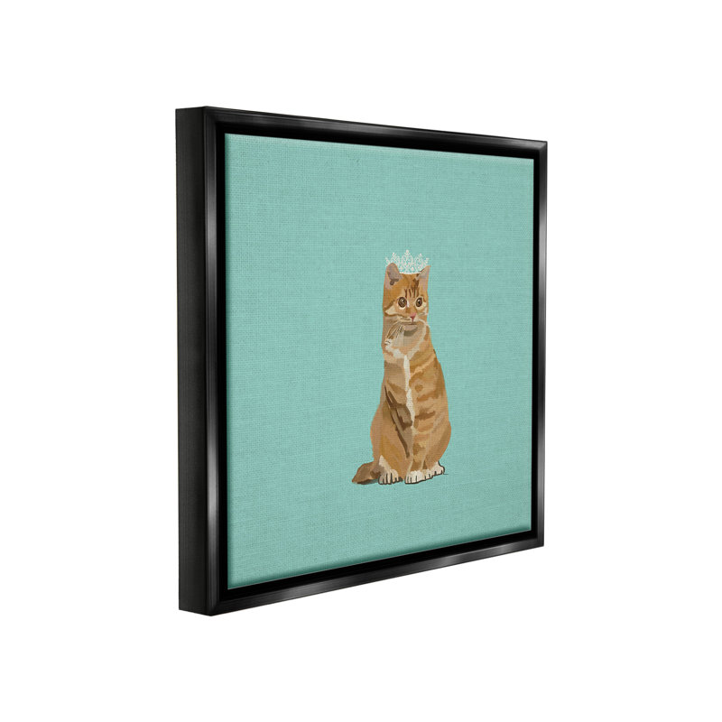 «Royal Tabby Cat» par Amelia Noyes sur, H 25 po x l 25 po, Cadre flottant noir de jais