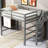 Gray Full Size Loft Bed With Functional Storage And Mounting Options - Space Efficient Bedroom Solution In Built-In For Use-1938766634