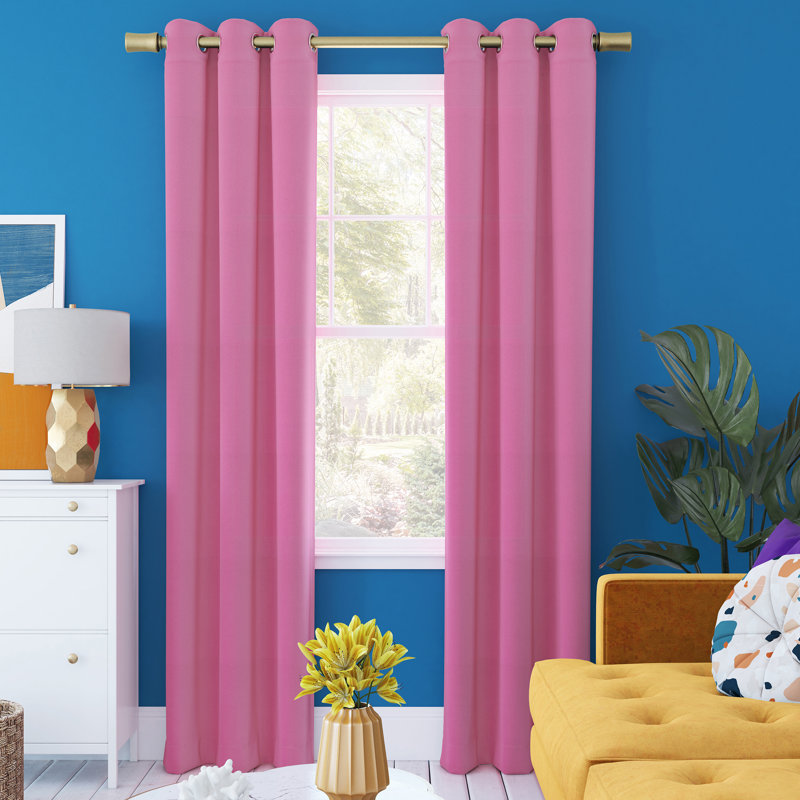 Bright Vibes 100% Blackout Grommet Curtain Panel, Pink, 40" x 96"