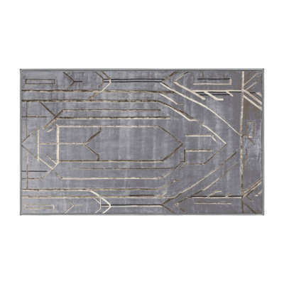 Tapis gris lavable à la machine
