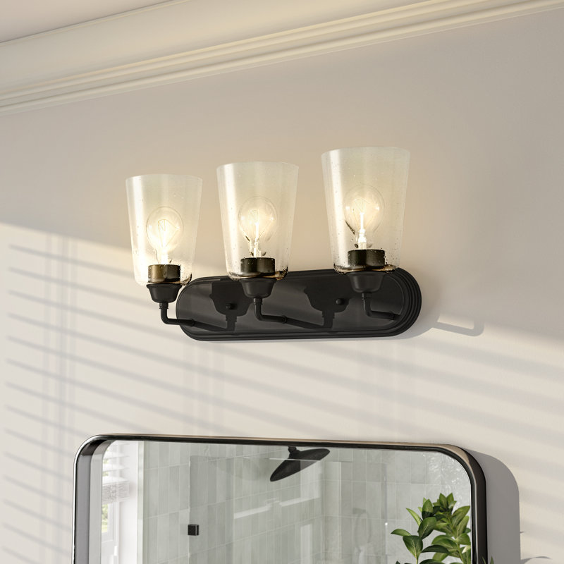 Éclairage de salle de bain à intensité variable 3 lumières Debolt, Noir mat