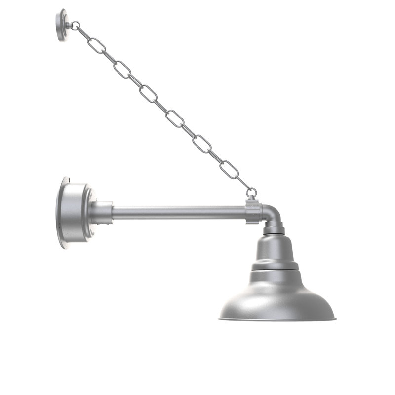 Adesh LED Wall Light, 18" H x 8" W x 23" D, Galvanized Silver