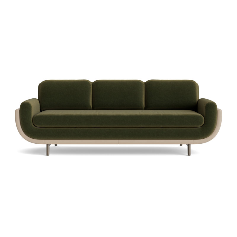Regatta 100 Sofa, Velvet - Balsam/Greenwich Leather - Taupe, Driftwood