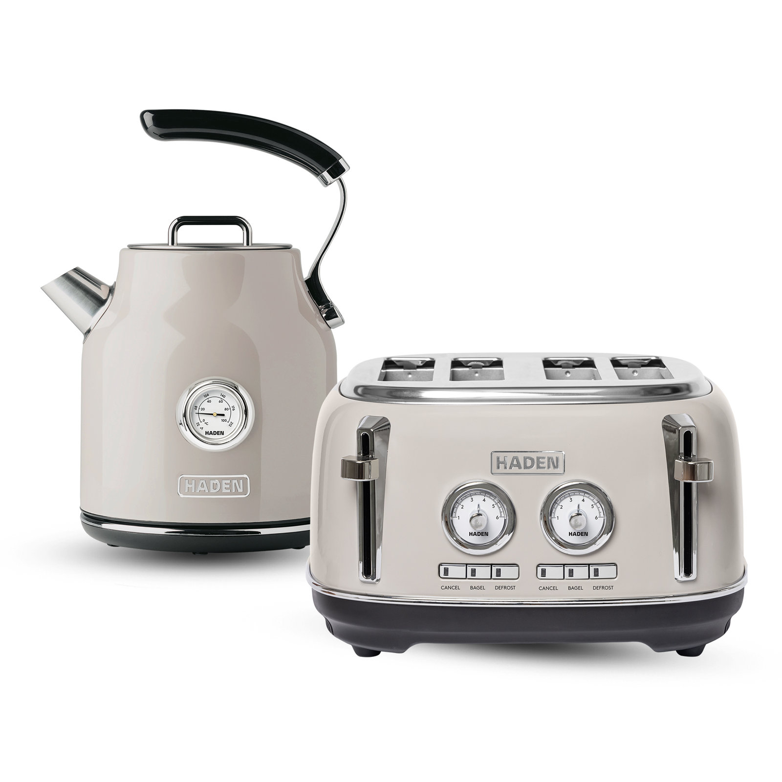 HADEN 4-Slice Toaster and Kettle Bundle, Beige