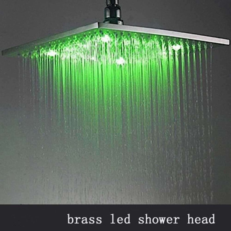 8" Square LED Rain Shower Head, 8"