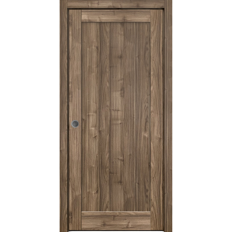 Portes à panneaux coulissantes à panneaux Quadro, 24 po x 84 po, Noyer