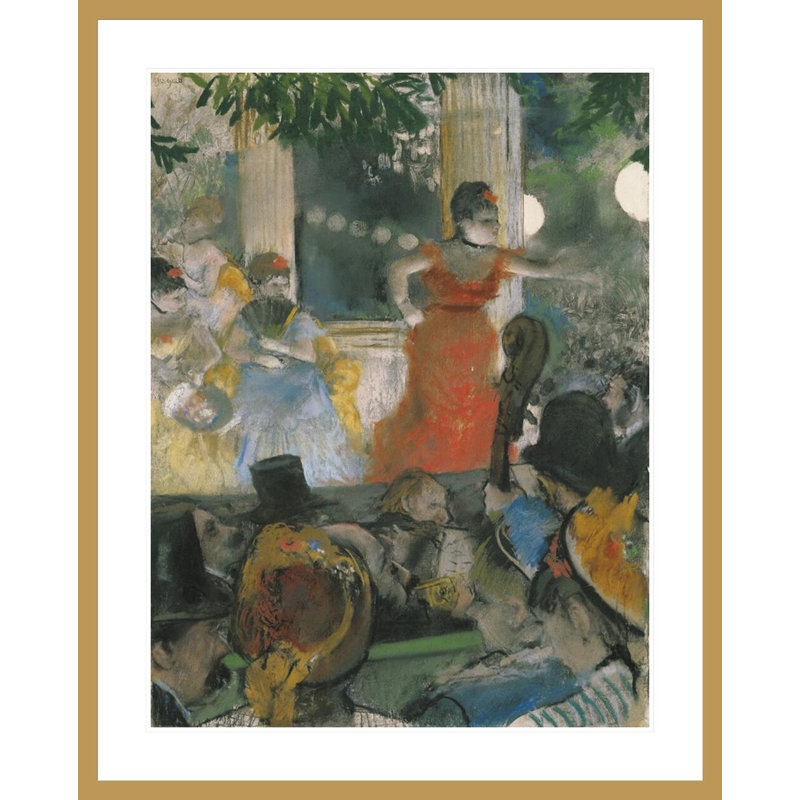 «Cafe concert at Les Ambadoreurs» par Edgar Degas, impression giclée encadrée, H 41,5 po x l 33,39 po
