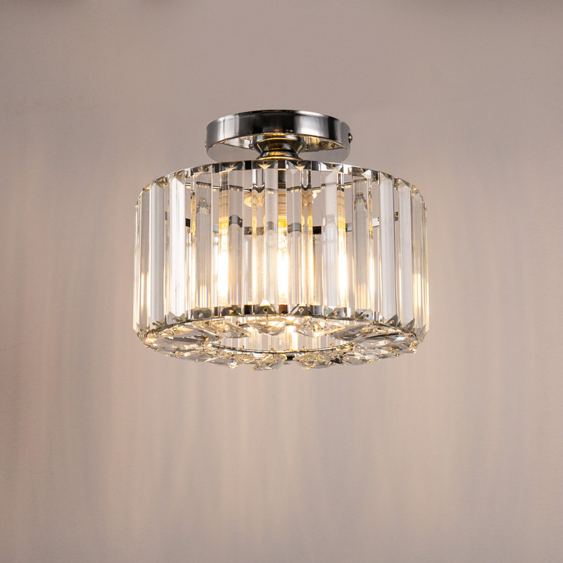 Nashra Cluster Semi Flush Mount Ceiling Light Fixtures with Clear Glass Shades, Gold