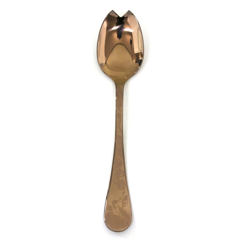 Venere Stainless Steel Salad Servers, Bronzo