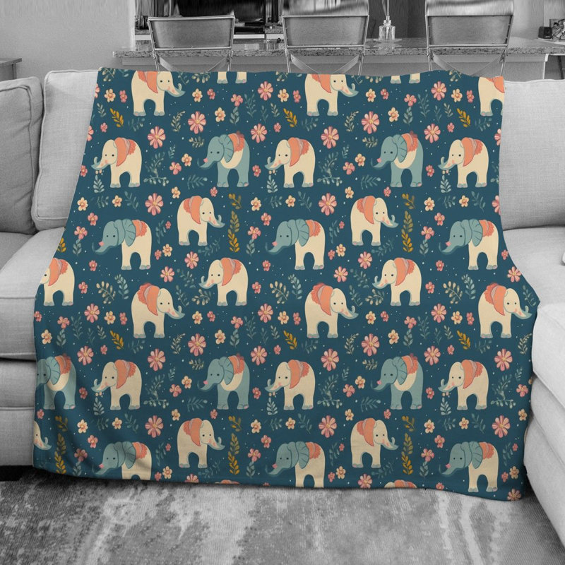  Couverture polaire éléphant, Lit simple
