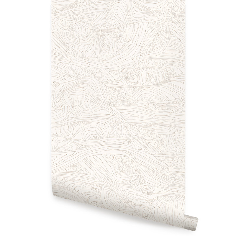 Panneau de papier peint auto-adhésif, Beige, L 2 pi x H 18 pi