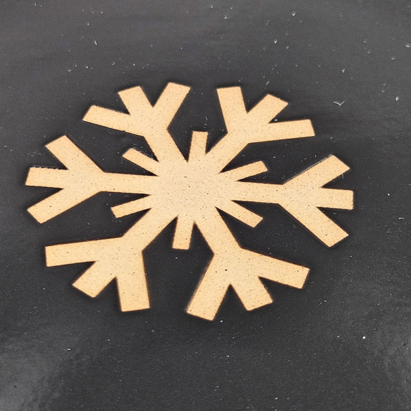 Black and White Ceramic Snowflake Charger Plates, 8.7 Inch, Set of 8