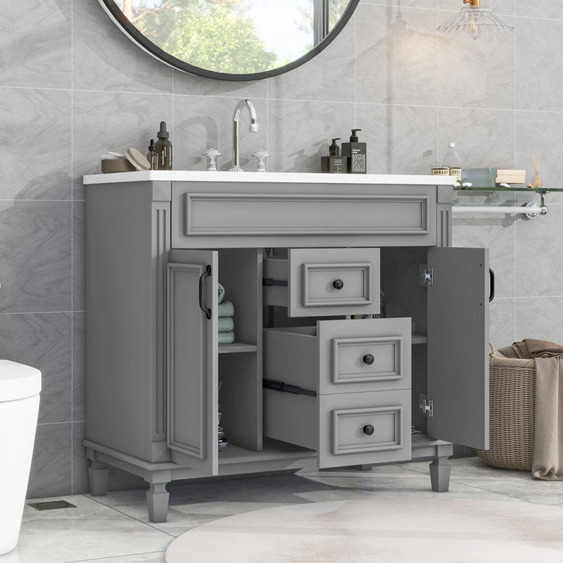 Meuble-lavabo simple, Gray