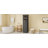 63" Tall Bathroom Storage Cabinet with Glass Doors, Free-Standing, Two Drawers, and Adjustable Shelves