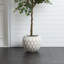 Pot à fleurs rond blanc et beige 14,2 pouces