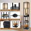 160cm Floor Lamp With Charging, 3 Layers Shelves Standing Light With Drawer, Reading Lamp