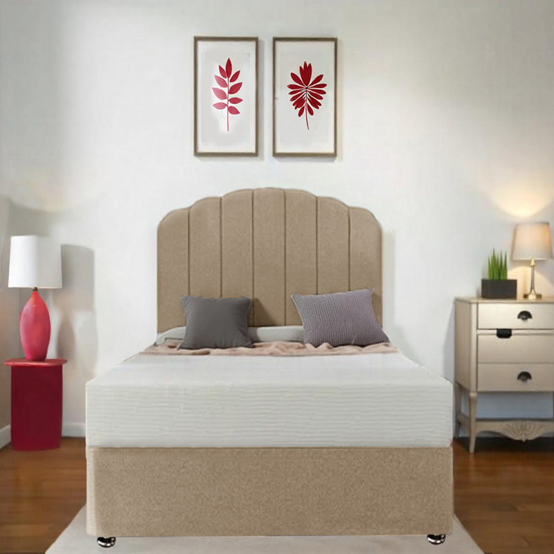 Upholstered Divan Bed with Mattress, Single (3')